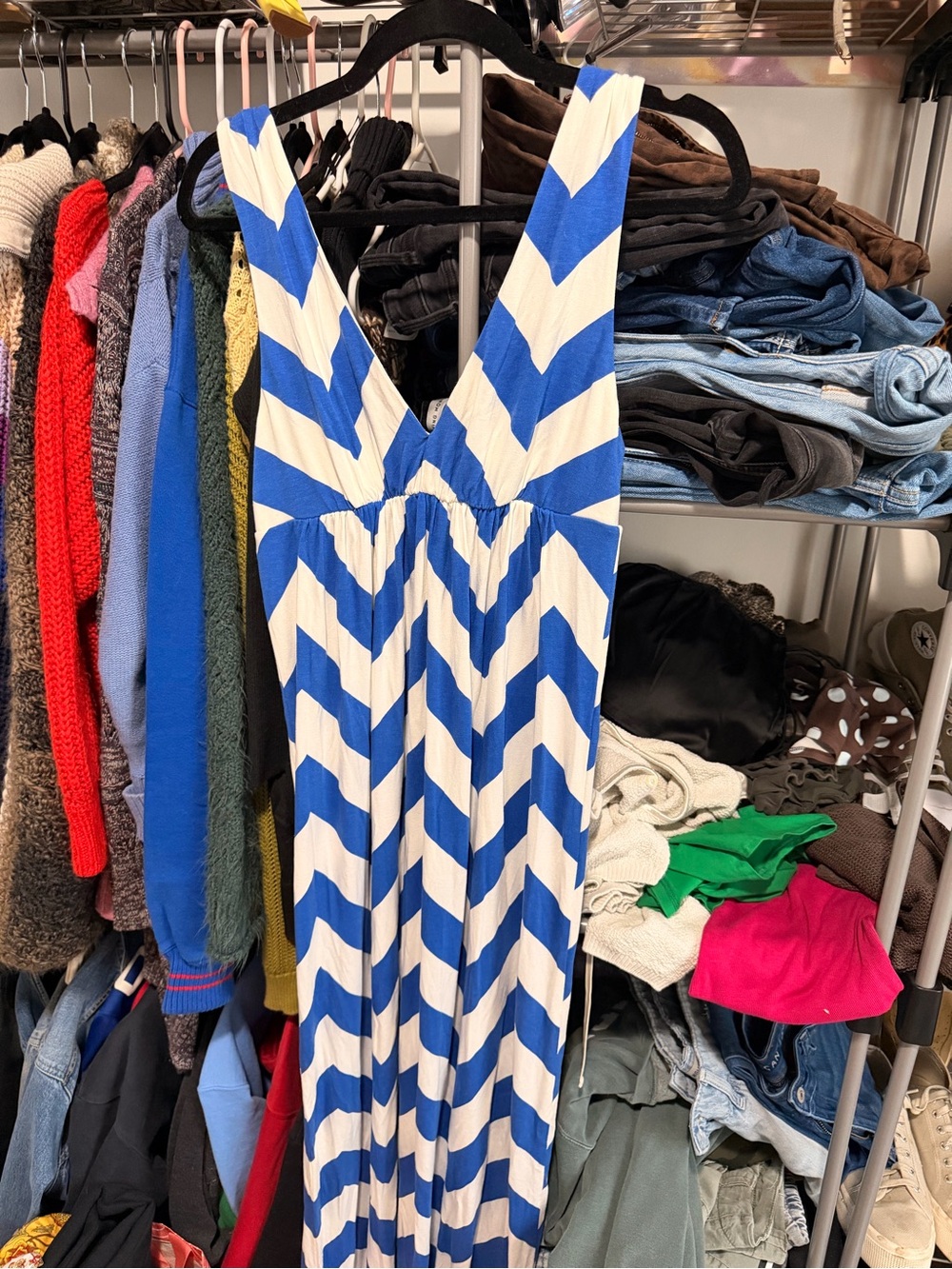J. Crew Chevron Maxi Dress Size Medium